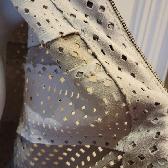 BCBG Perforated Faux Suede Zip Jacket - Picture 9 of 14
